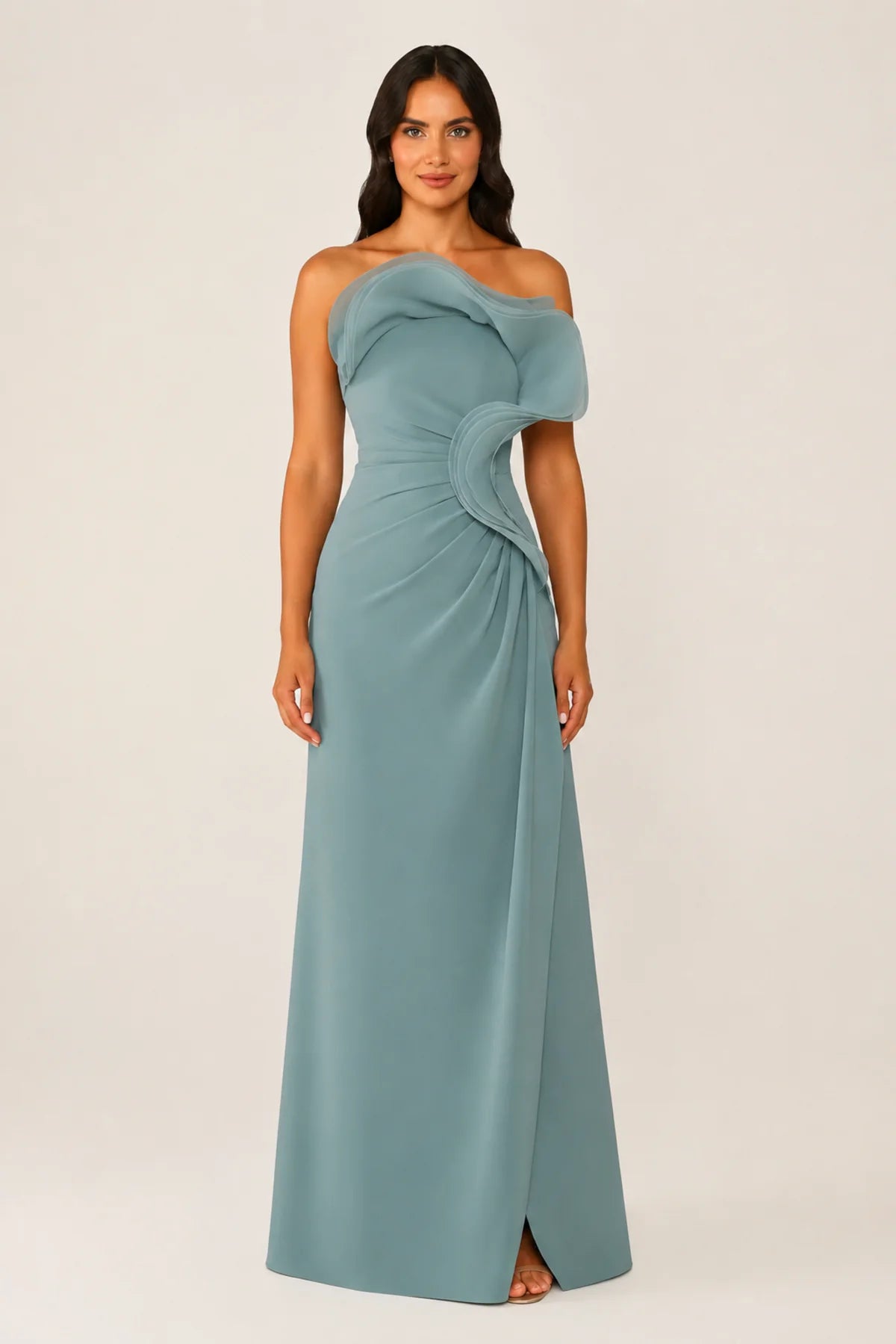 Strapless Ruffle Gown