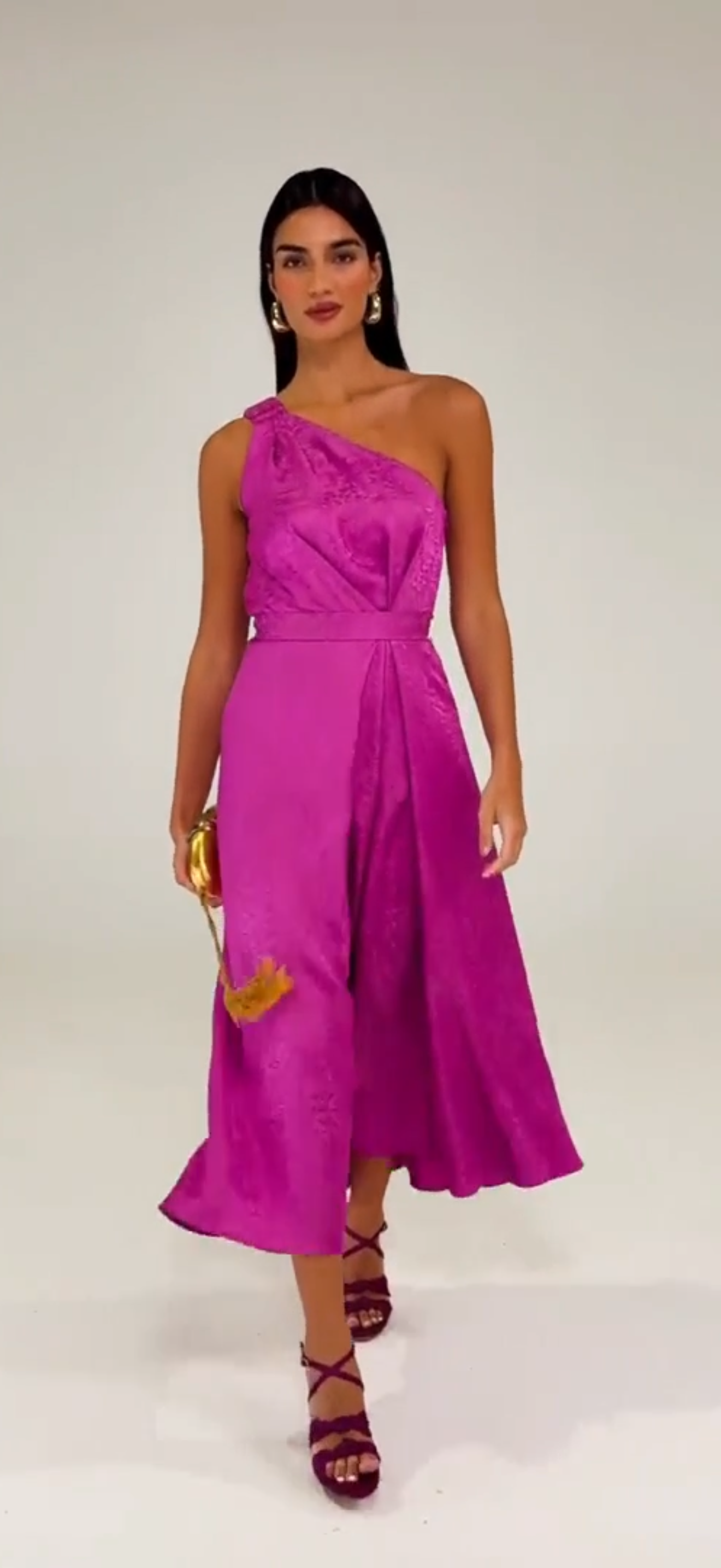 ORLEANS ONE SHOULDER MIDI DRESS