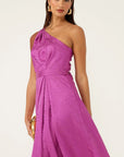 ORLEANS ONE SHOULDER MIDI DRESS