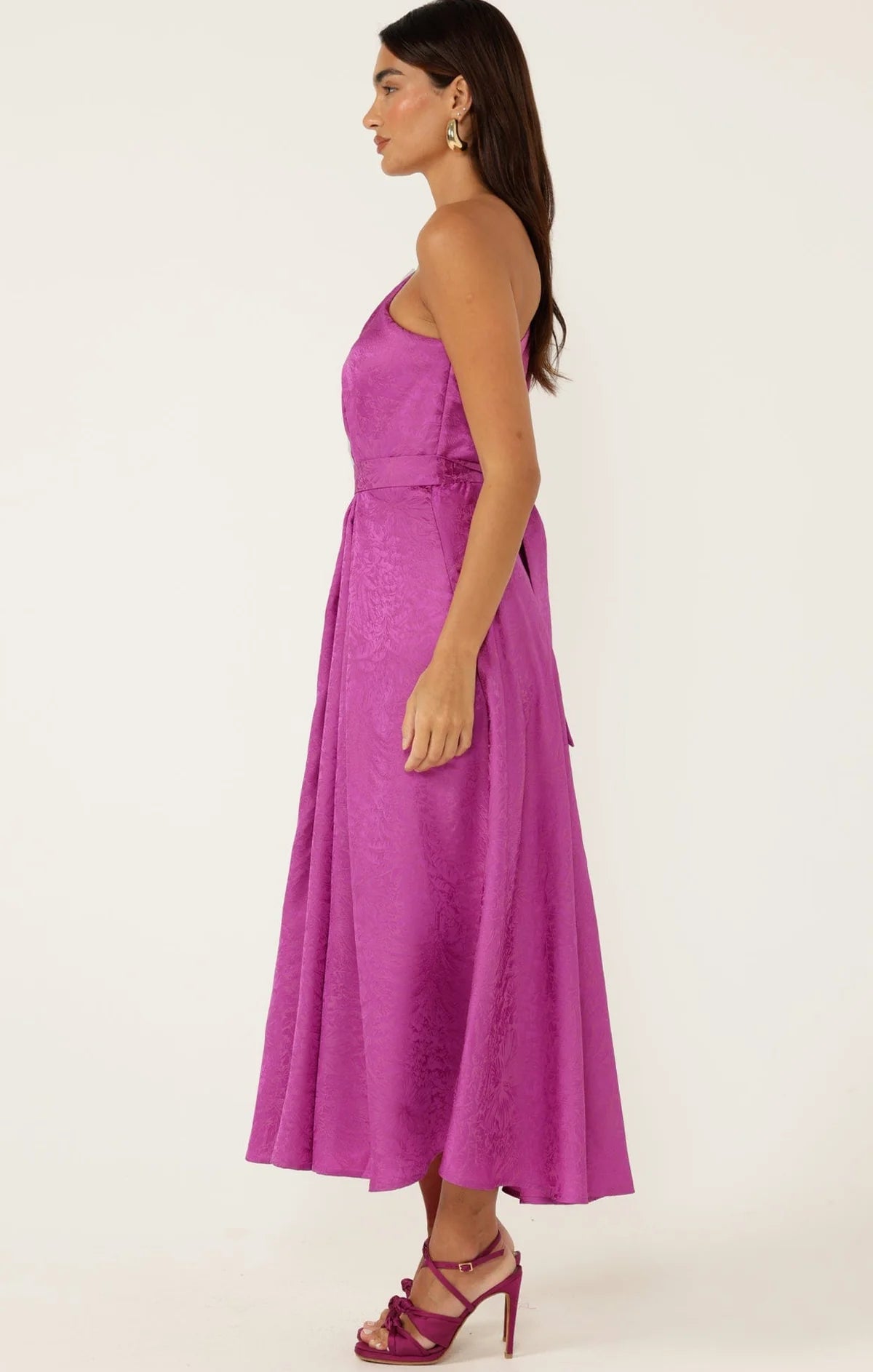 ORLEANS ONE SHOULDER MIDI DRESS