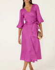 CHATEAU WRAP DRESS MAGENTA
