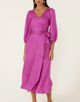 CHATEAU WRAP DRESS MAGENTA