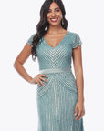 Cap Sleeve Beaded Gown Z0002