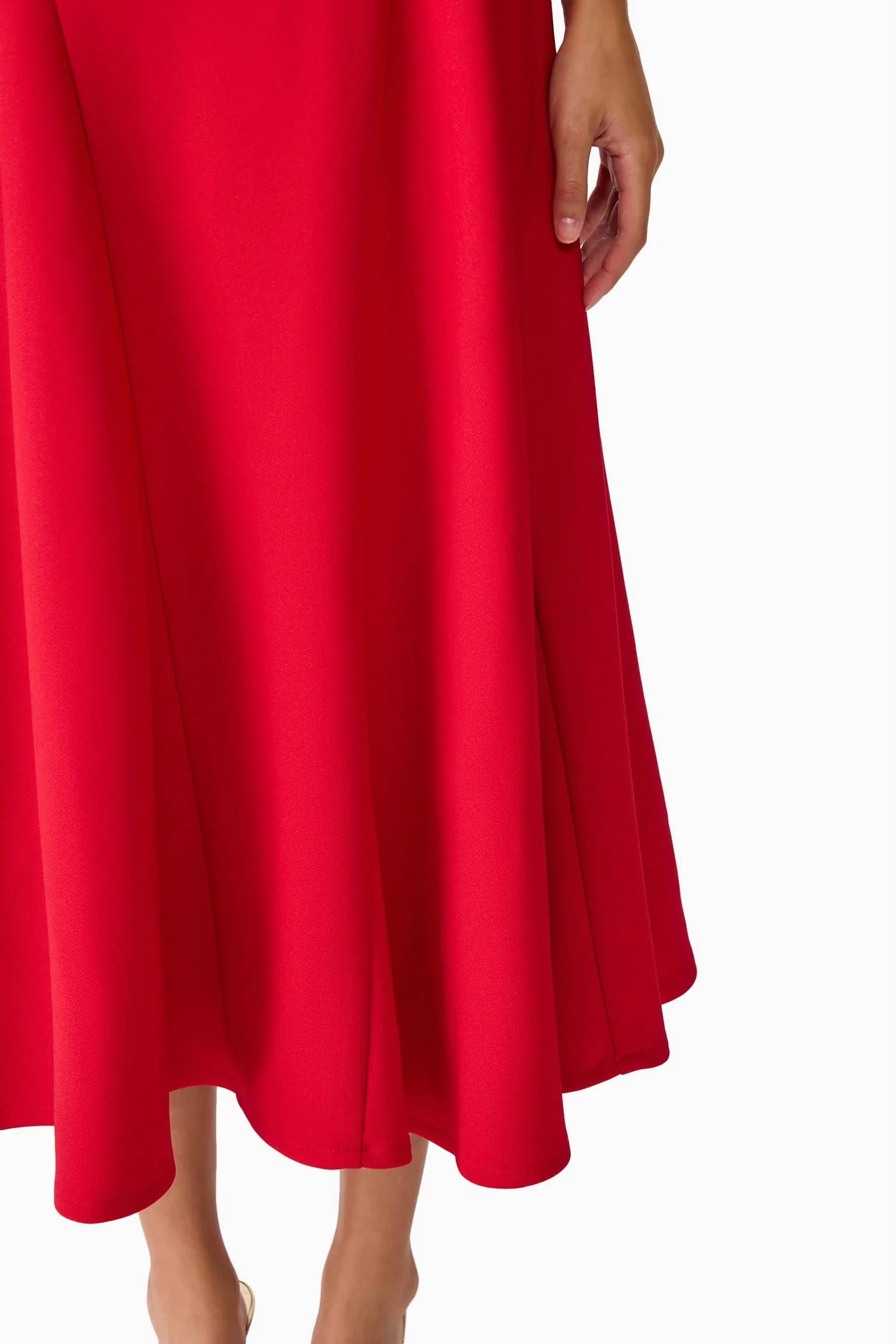 Lila A-Line Midi Dress in Red