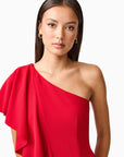Lila Asymmetrical Gown in Red