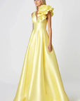 Mirella Vneck Ruffle Gown