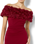 Toni Merlot Off The Shoulder gown