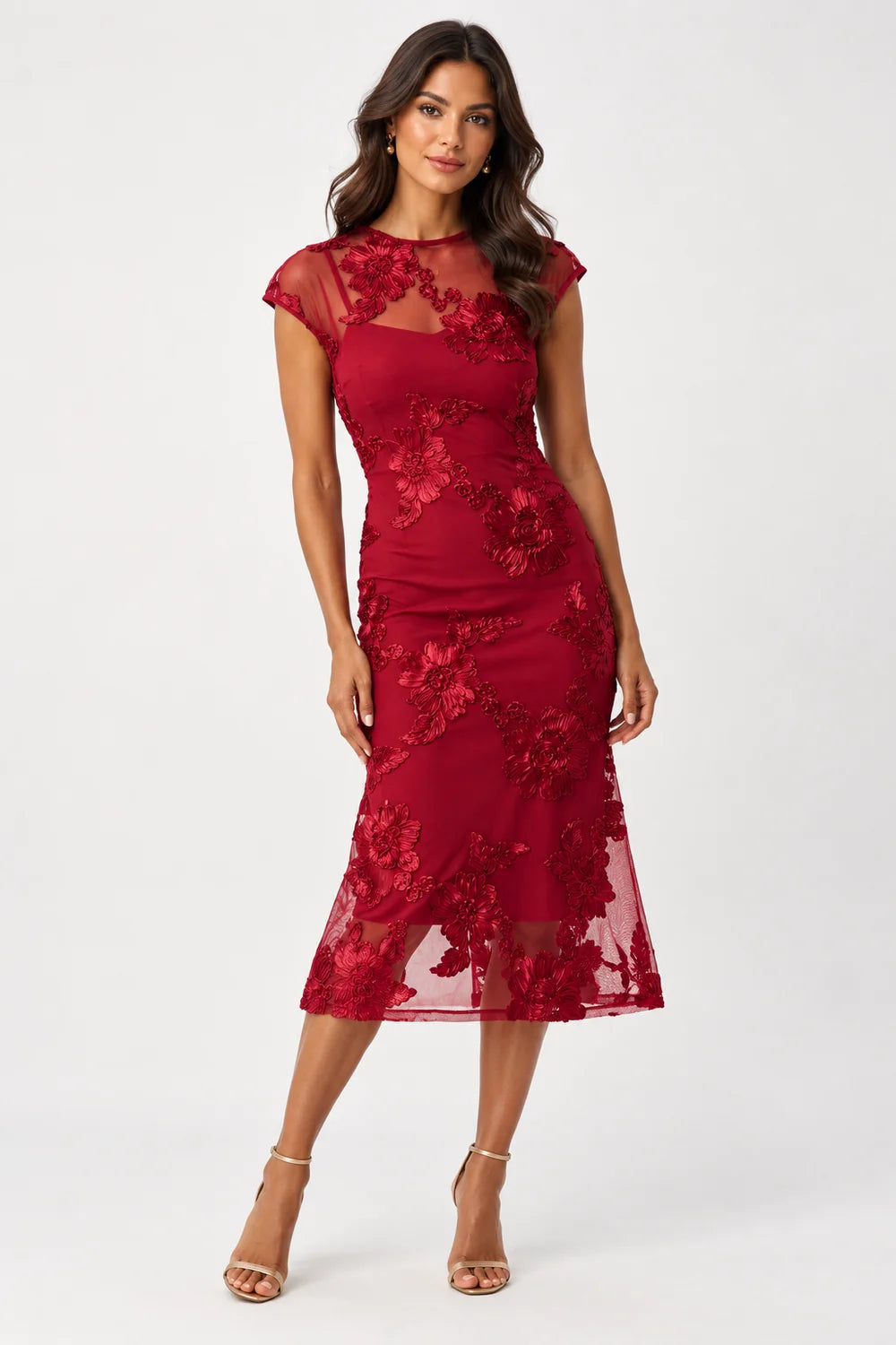 Embellished Trumpet Dress Style 264143