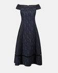 Signature | Foil-Textured Jacquard Off-Shoulder Fit and Flare Dress
263742