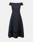Signature | Foil-Textured Jacquard Off-Shoulder Fit and Flare Dress
263742