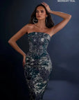 Nicoletta NC4025 Strapless Beaded Fitted Evening Gown