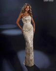 Nicoletta NC4025 Strapless Beaded Fitted Evening Gown
