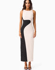 Paloma Contrast Gown in Black & White