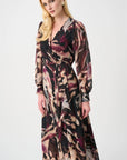 Chiffon Printed Fit and Flare Wrap Dress 263739