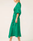 CHATEAU WRAP DRESS IN EMERALD