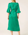 CHATEAU WRAP DRESS IN EMERALD