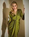 Signature by Joseph Ribkoff Dramatic Dress in Fern 253714