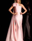 Jovani Style 48677 One Shoulder Satin Gown With Bow