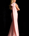 Jovani Style 48677 One Shoulder Satin Gown With Bow
