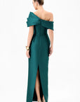 Weiss Asymmetric Off Shoulder Gown