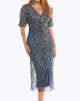 Z0416 SHORT STRETCH SEQUIN DRESS