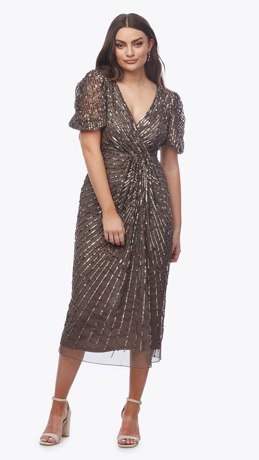 Z0416 SHORT STRETCH SEQUIN DRESS