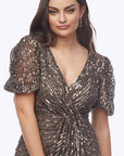 Z0416 SHORT STRETCH SEQUIN DRESS