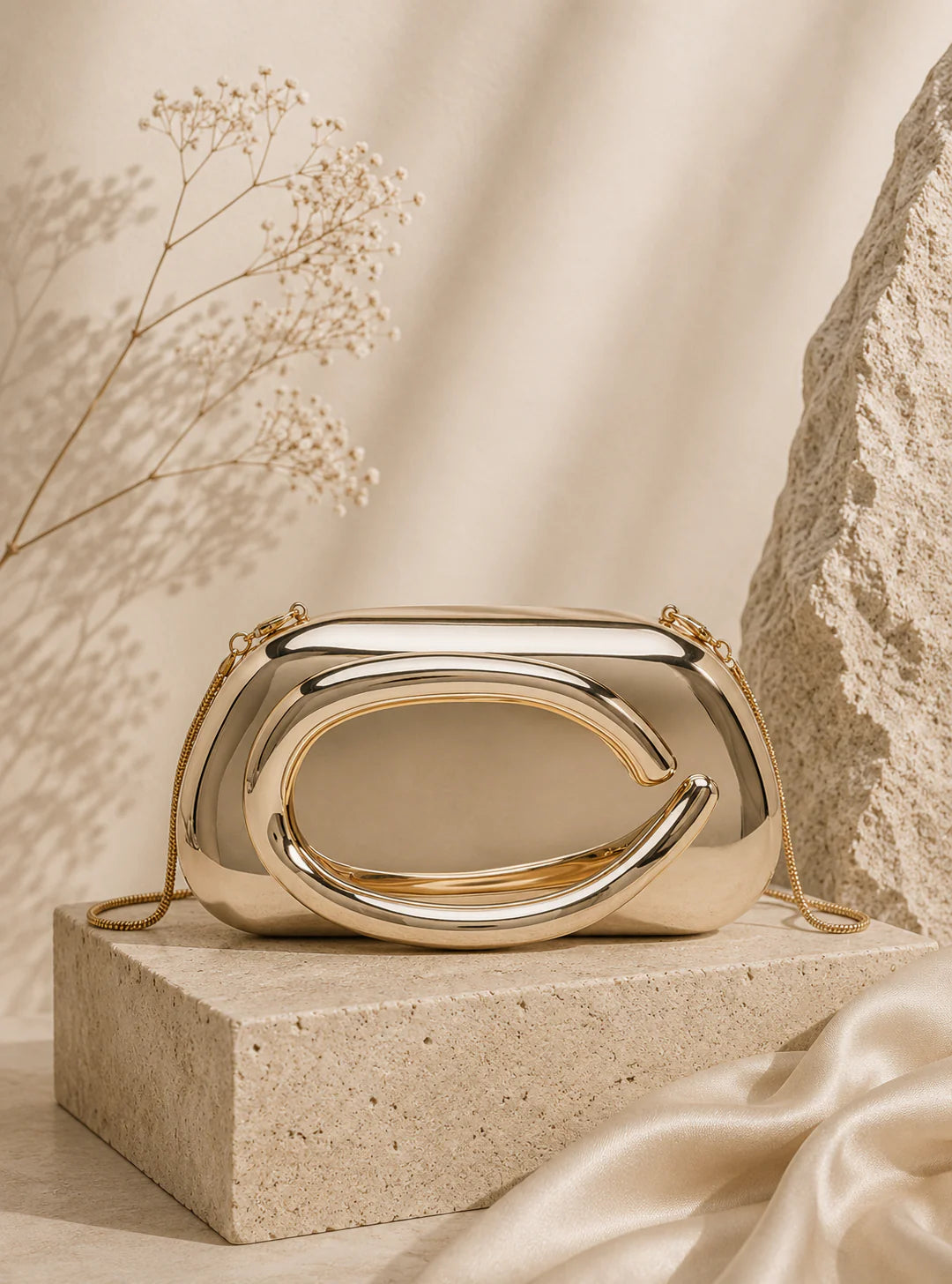 Katy gold clutch