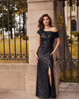 Frank Lyman One Shoulder Fit Flare Dress 268270