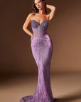 Ladivine J903 - Sheath Skirt Strapless Beaded Gown
