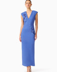 TALITHA PLUNGING
NECK COLUMN DRESS IN CORNFLOWERBLUE