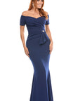 Off Shoulder Gown with Diamante Trim Z0431
