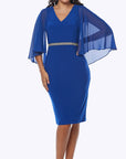 Jh0352 stretch jersey dress with diamnte trim and chiffon attached cape

BRAND: Jessie Harper