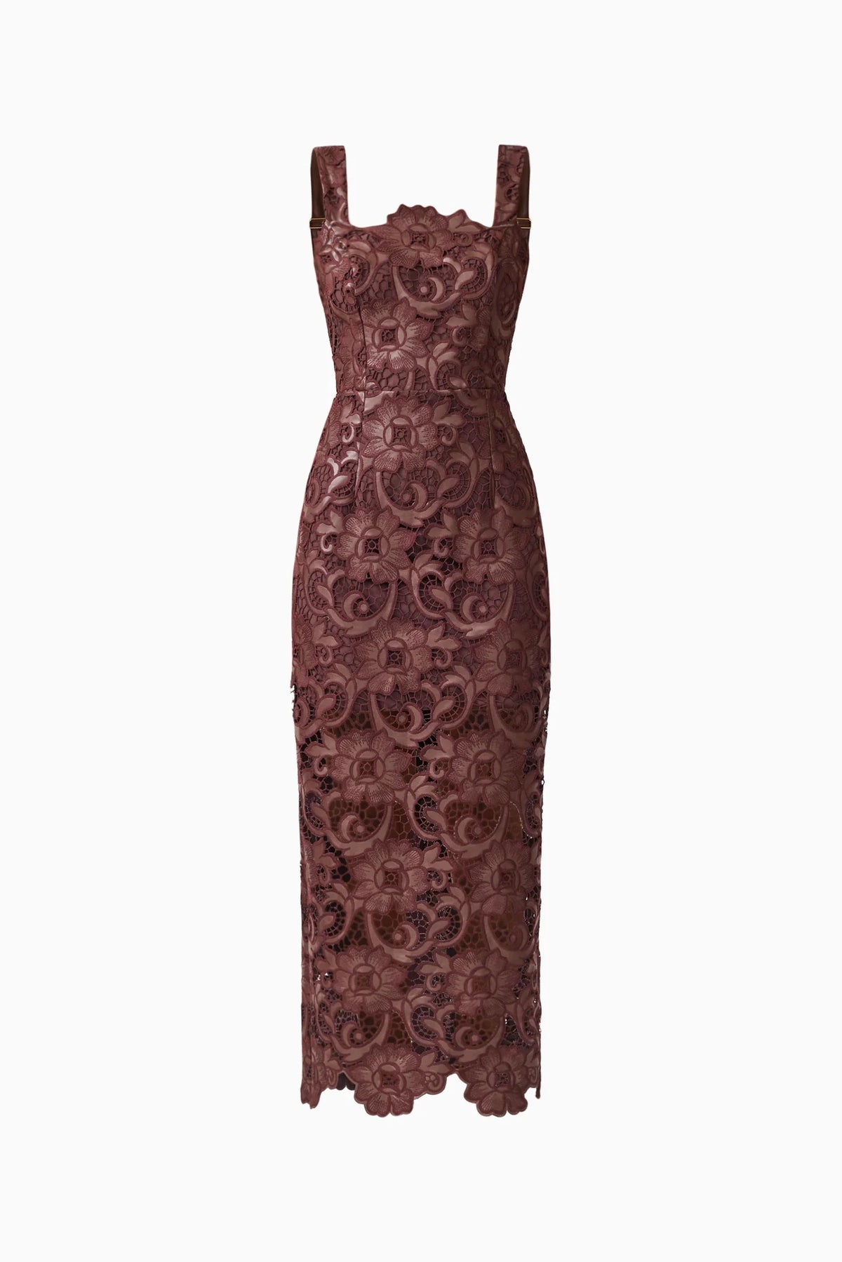 Novelle Column Midi Dress in Brown