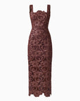 Novelle Column Midi Dress in Brown