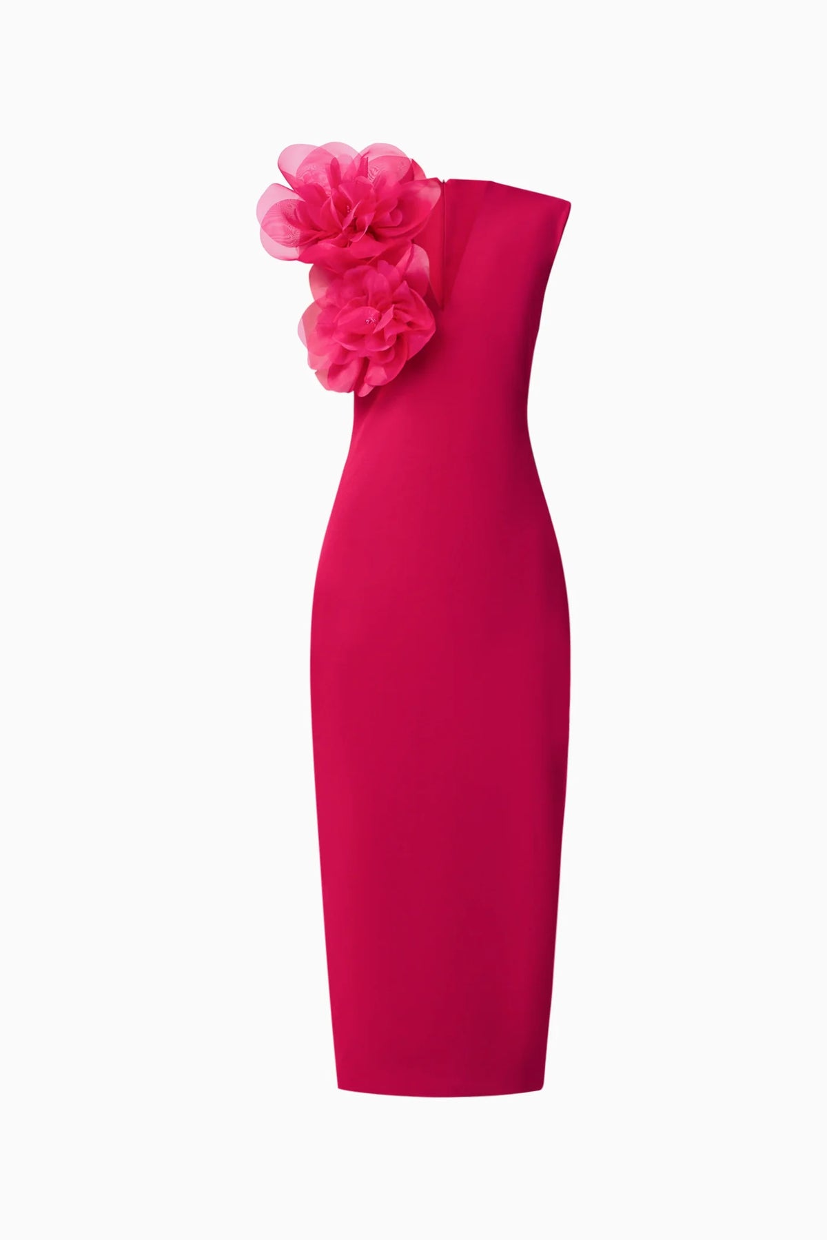 Verdessa V-Neck Maxi Dress in Raspberry Pink