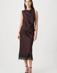 Joseph Ribkoff | Polka Dot Recycled Satin Top - Black/Deep Cherry 264117 Polka Dot Pencil Skirt Style 264118AU$ 260