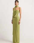 AVIVA STRAPLESS MAXI DRESS CHARTREUSE