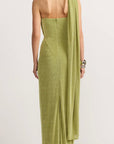AVIVA STRAPLESS MAXI DRESS CHARTREUSE