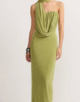 AVIVA STRAPLESS MAXI DRESS CHARTREUSE