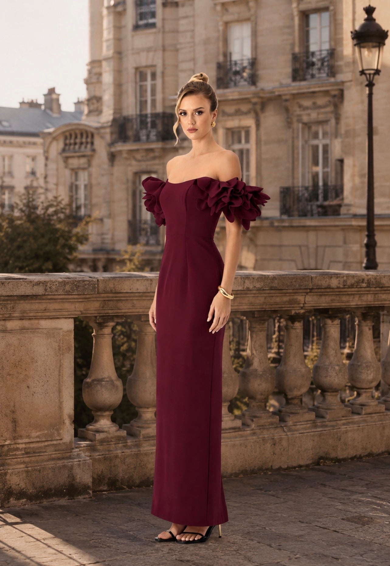 Tamar Frill Sleeve Maxi BL86D07220