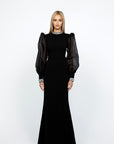 Winnie Sheer Sleeve Gown B67D12L