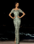 NC2002 off the shoulder long evening gown