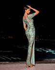 NC2002 off the shoulder long evening gown