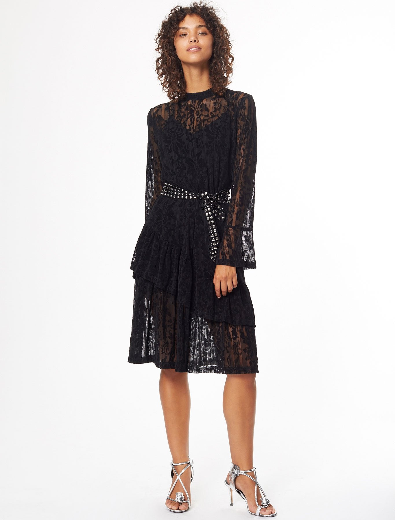stevie may iris midi dress Trailing Iris Tilsa Dress 0 / Rosy Cloud Multi